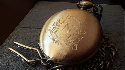 Προσωποποιημένο Ρολόι Τσέπης Αντικέ Χρυσαφί - Image 3