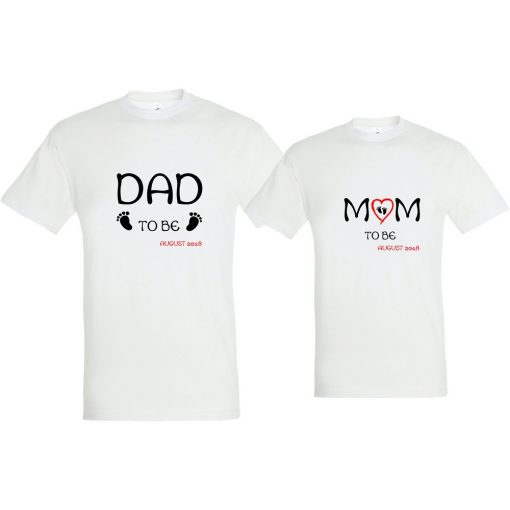 Dad, Mom ..to be! Σετ από 2 μπλουζάκια προσωποποιημένα!