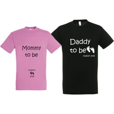 Mom, Dad..to be! Σετ από 2 μπλουζάκια προσωποποιημένα!