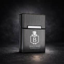 μεταλλική θήκη τσιγάρων γκρι με χάραξη