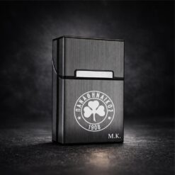 μεταλλική θήκη τσιγάρων γκρι με χάραξη