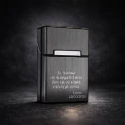 μεταλλική θήκη τσιγάρων γκρι με χάραξη