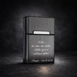 μεταλλική θήκη τσιγάρων γκρι με χάραξη