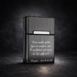 μεταλλική θήκη τσιγάρων γκρι με χάραξη