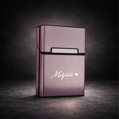 Ροζ Θήκη Τσιγάρων με Χάραξη MOM – Ονόματα Παιδιών | Προσωποποιημένο Δώρο