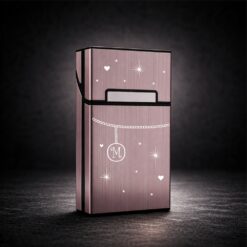 Λεπτή Ροζ Θήκη Τσιγάρων (Slim) με Χάραξη