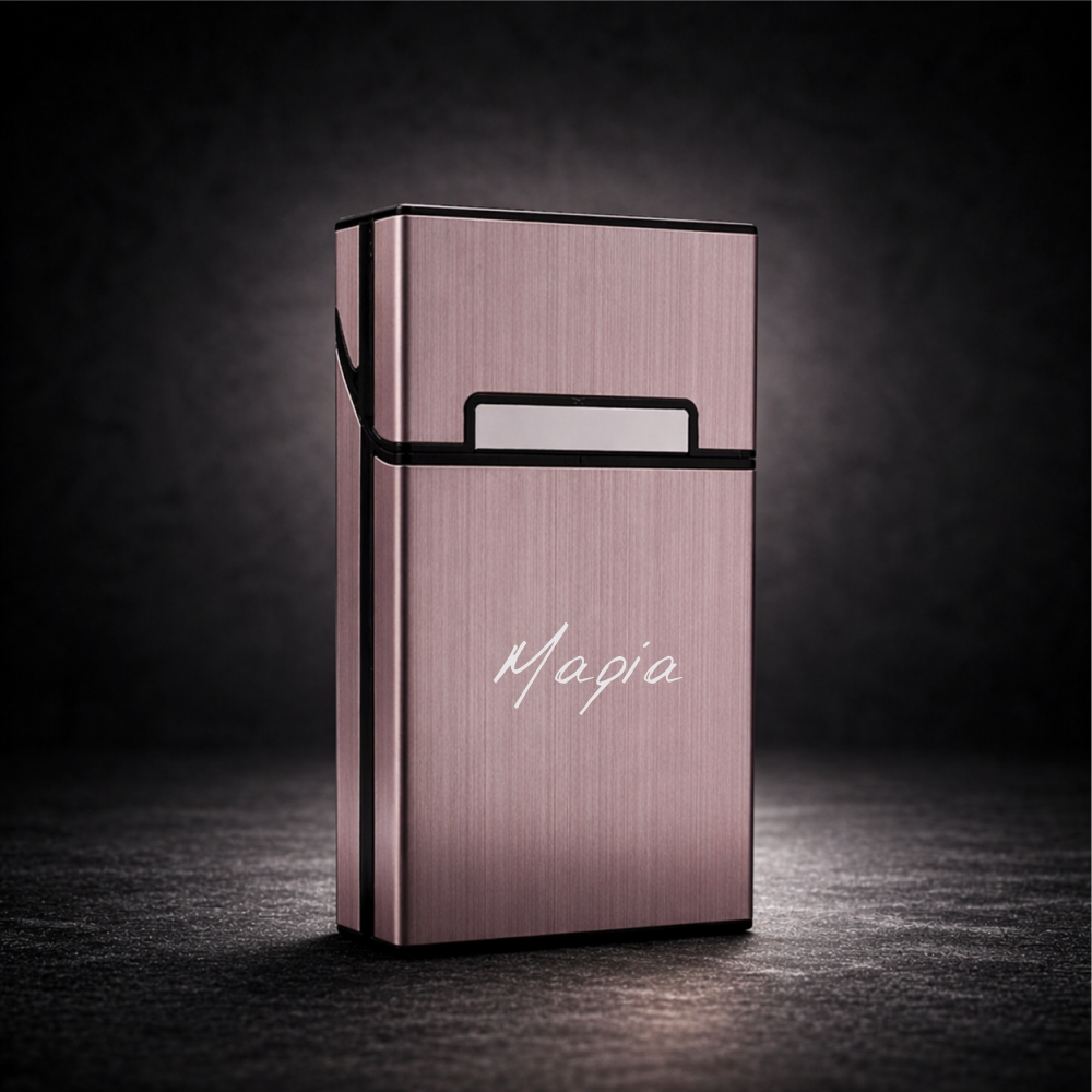 Ροζ Slim Θήκη Τσιγάρων με Όνομα – Signature & Infinity Design