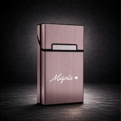 Ροζ Slim Θήκη Τσιγάρων με Όνομα – Signature & Infinity Design