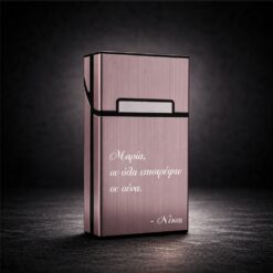 Λεπτή Ροζ Θήκη Τσιγάρων (Slim) με Χάραξη
