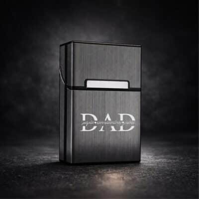 μεταλλική θήκη τσιγάρων γκρι με χάραξη