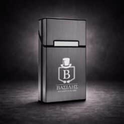 Slim μεταλλική θήκη τσιγάρων γκρι με χάραξη