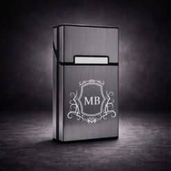 Slim μεταλλική θήκη τσιγάρων γκρι με χάραξη