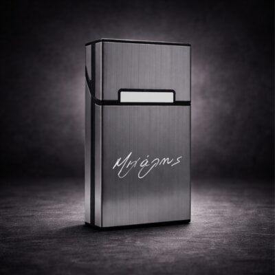 Slim μεταλλική θήκη τσιγάρων γκρι με χάραξη