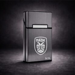 Slim μεταλλική θήκη τσιγάρων γκρι με χάραξη