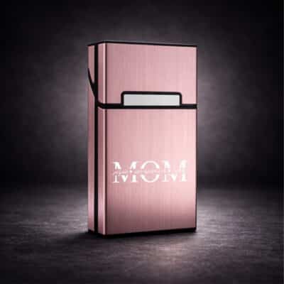 Slim μεταλλική θήκη τσιγάρων ροζ με χάραξη