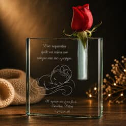 Κρυστάλλινο Βάζο με Χάραξη – Δώρο για Νεογέννητο με Προσωποποίηση