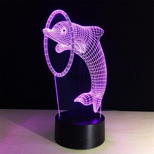 3D LED λάμπα νυχτός - Δελφίνι - Image 4