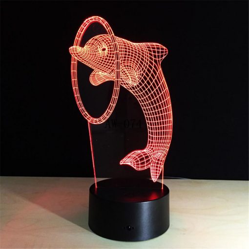 3D LED λάμπα νυχτός - Δελφίνι - Image 5