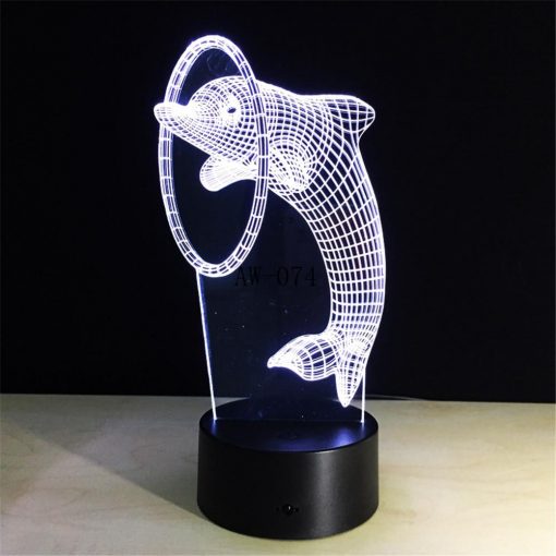 3D LED λάμπα νυχτός - Δελφίνι - Image 2