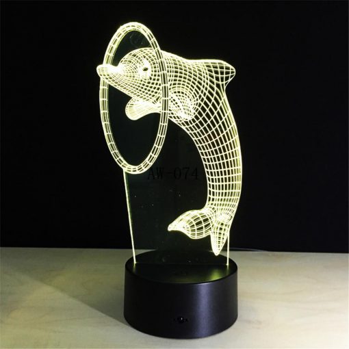 3D LED λάμπα νυχτός - Δελφίνι - Image 3