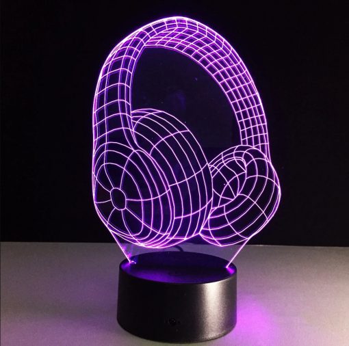 3D LED λάμπα νυχτός - DJ Ακουστικά - Image 6