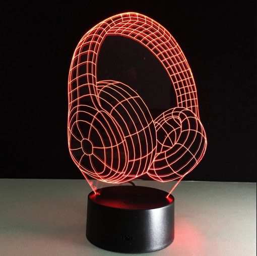 3D LED λάμπα νυχτός - DJ Ακουστικά - Image 5