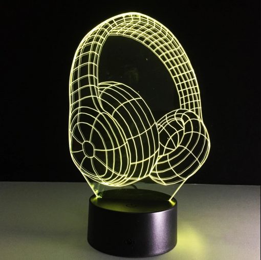 3D LED λάμπα νυχτός - DJ Ακουστικά - Image 2