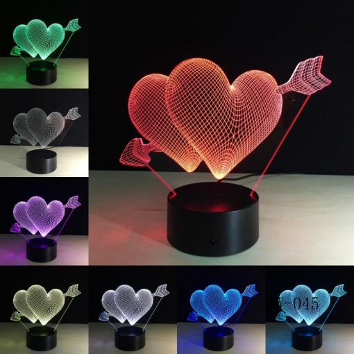 3D LED λάμπα νυχτός - Romantic