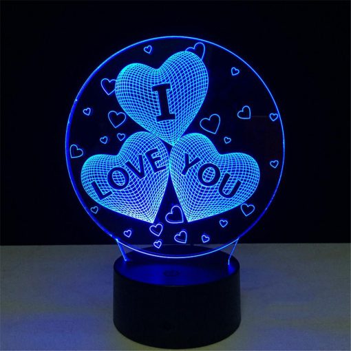 3D LED λάμπα νυχτός - I Love You - Image 4