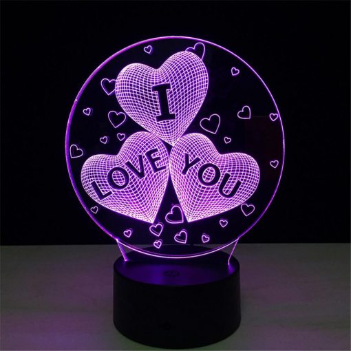 3D LED λάμπα νυχτός - I Love You - Image 2