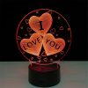 3D LED λάμπα νυχτός - I Love You