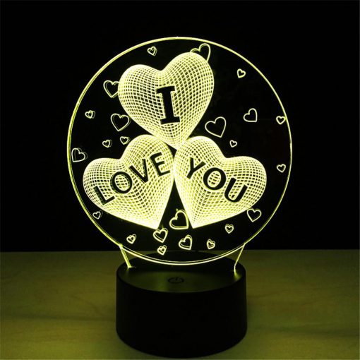3D LED λάμπα νυχτός - I Love You - Image 5