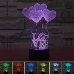 3D LED λάμπα νυχτός - Μπαλόνια αγάπης
