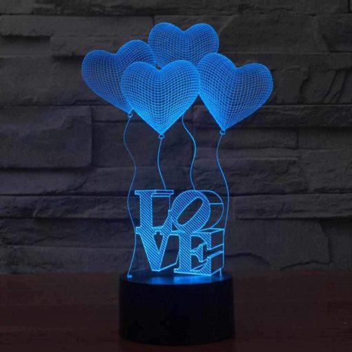 3D LED λάμπα νυχτός - Μπαλόνια αγάπης - Image 7