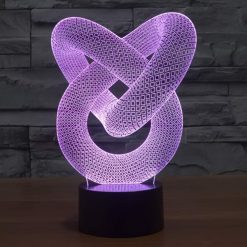 3D LED λάμπα νυχτός - Δαχτυλίδια της αγάπης