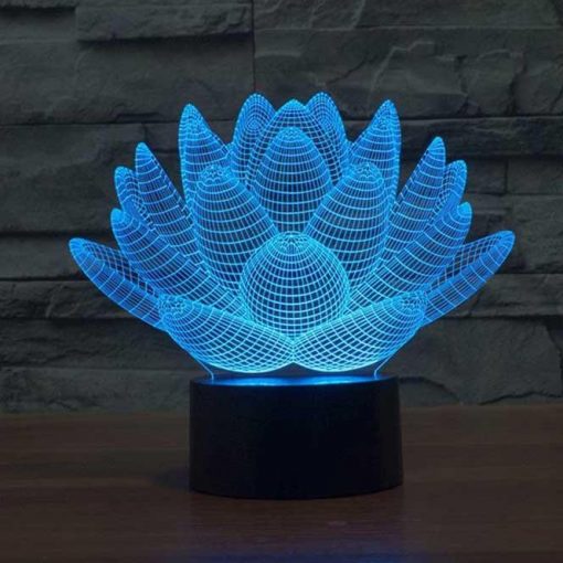 3D LED λάμπα νυχτός - Λωτός - Image 6