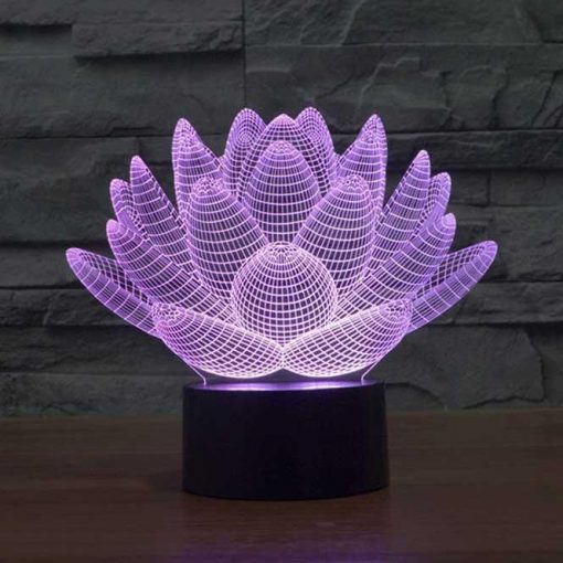 3D LED λάμπα νυχτός - Λωτός - Image 3