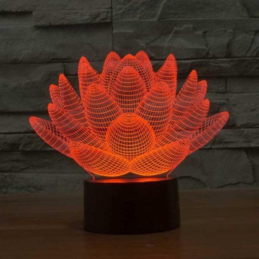 3D LED λάμπα νυχτός - Λωτός - Image 2