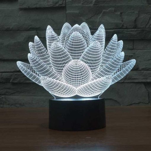3D LED λάμπα νυχτός - Λωτός - Image 4