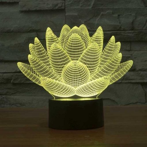 3D LED λάμπα νυχτός - Λωτός