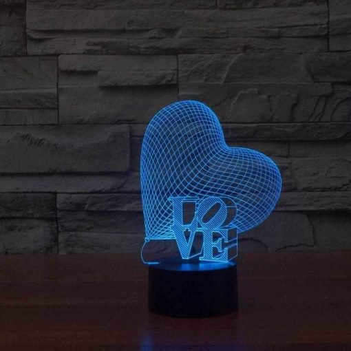 3D LED λάμπα νυχτός - Love Heart - Image 6