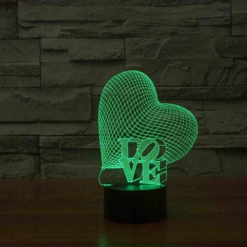 3D LED λάμπα νυχτός - Love Heart - Image 4
