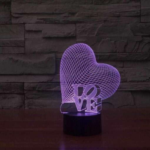 3D LED λάμπα νυχτός - Love Heart - Image 5