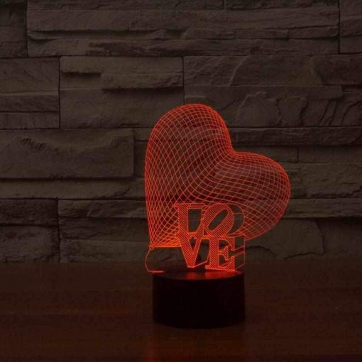 3D LED λάμπα νυχτός - Love Heart