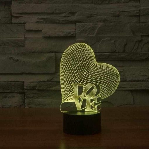 3D LED λάμπα νυχτός - Love Heart - Image 2